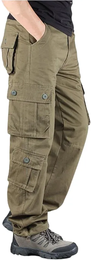 ADHOWBEW Cargo Pants Men Hiking Stretch Workout Waterproof Big and Tall Construction Trousers