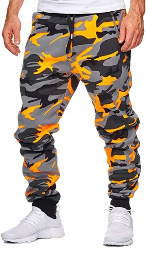 ADHOWBEW Mens Tactical Cargo Pants Construction Elastic Waist Work Hiking Stretch Workout Trousers