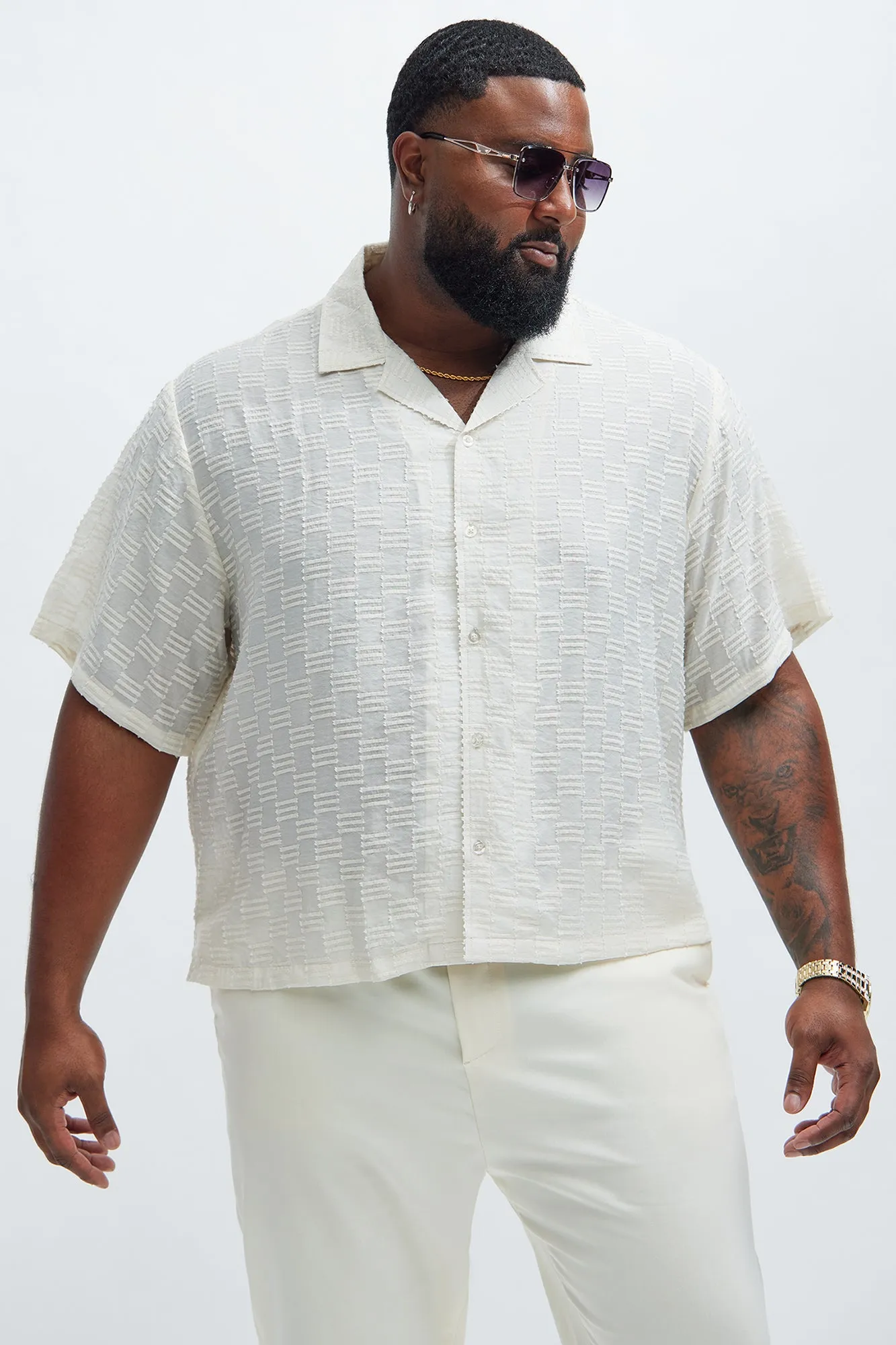 Alabastar Jacquard Shirt - Cream/combo