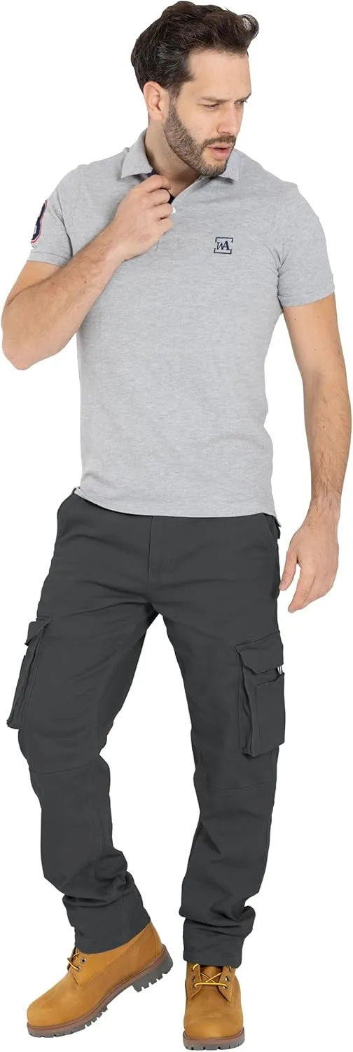Alamo Casual Cargo Pants for Men - Stretchable, Regular Fit Cargo Work Pants for Men - 6 Pocket Outdoor Mens Work Pants