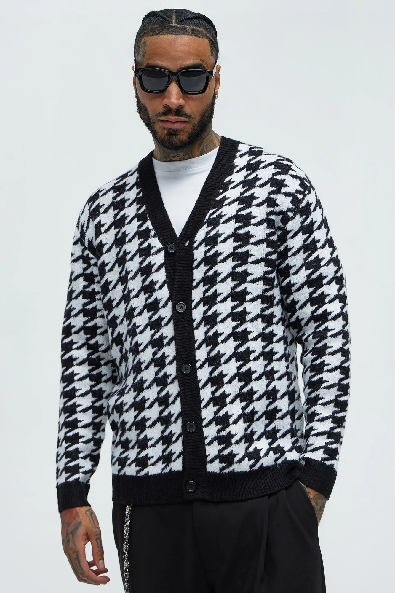 All Around Hound Cozy Cardigan - Black/White