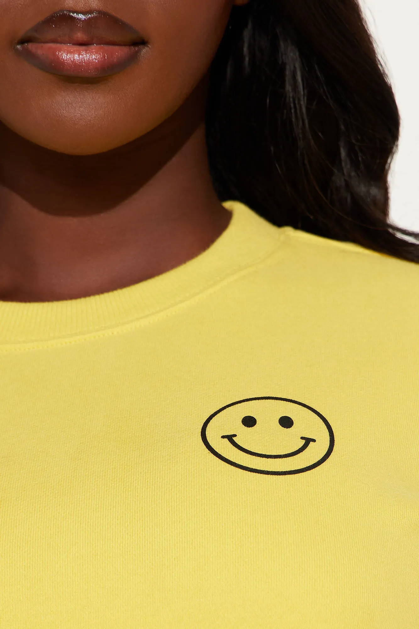 Always Happy Wide Leg Sweatsuit Set - Yellow