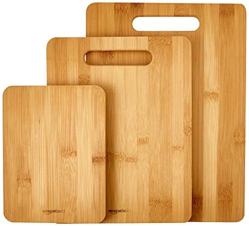 AmazonBasics - Juego de tablas de cortar de bambú (3 unidades)