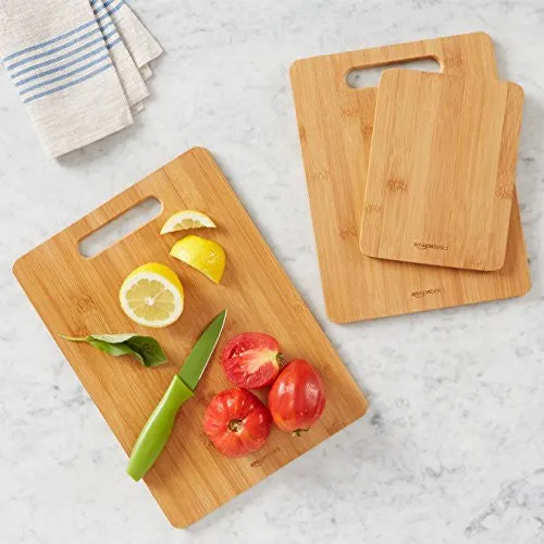 AmazonBasics - Juego de tablas de cortar de bambú (3 unidades)