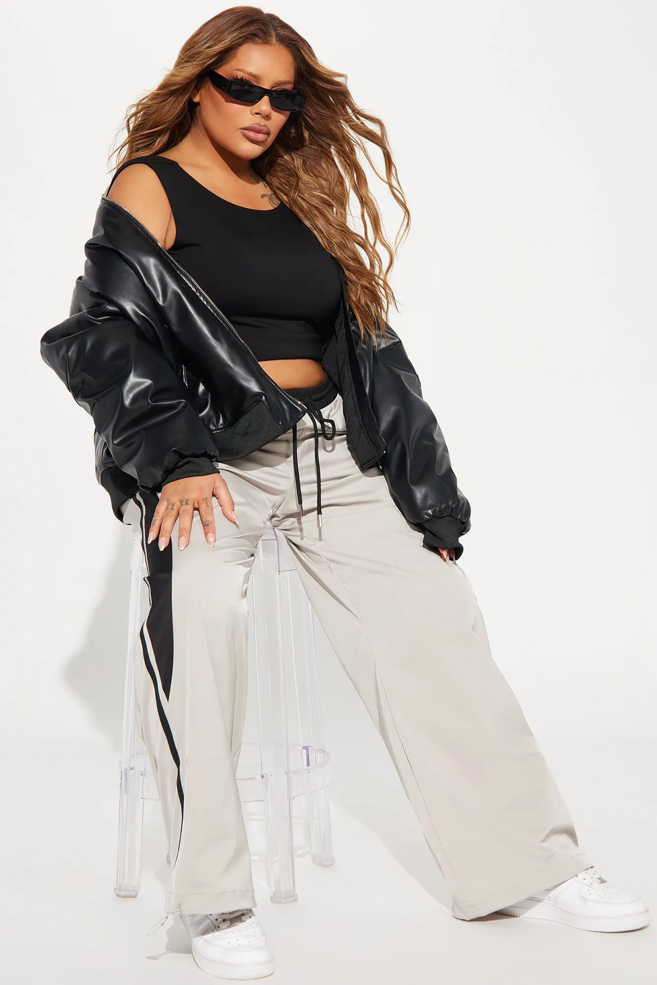 Are You Ready Windbreaker Track Pant - Grey/Black