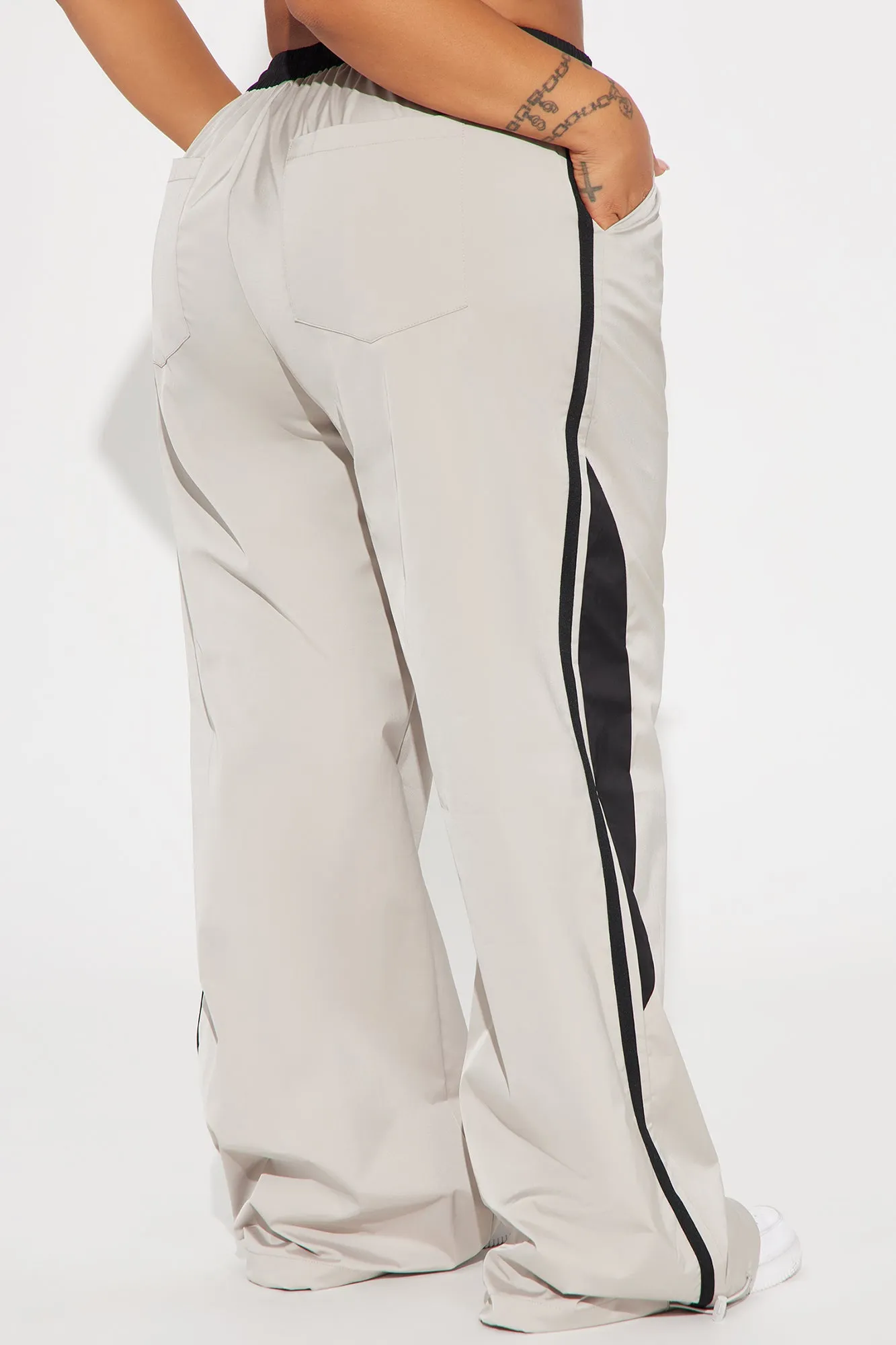 Are You Ready Windbreaker Track Pant - Grey/Black
