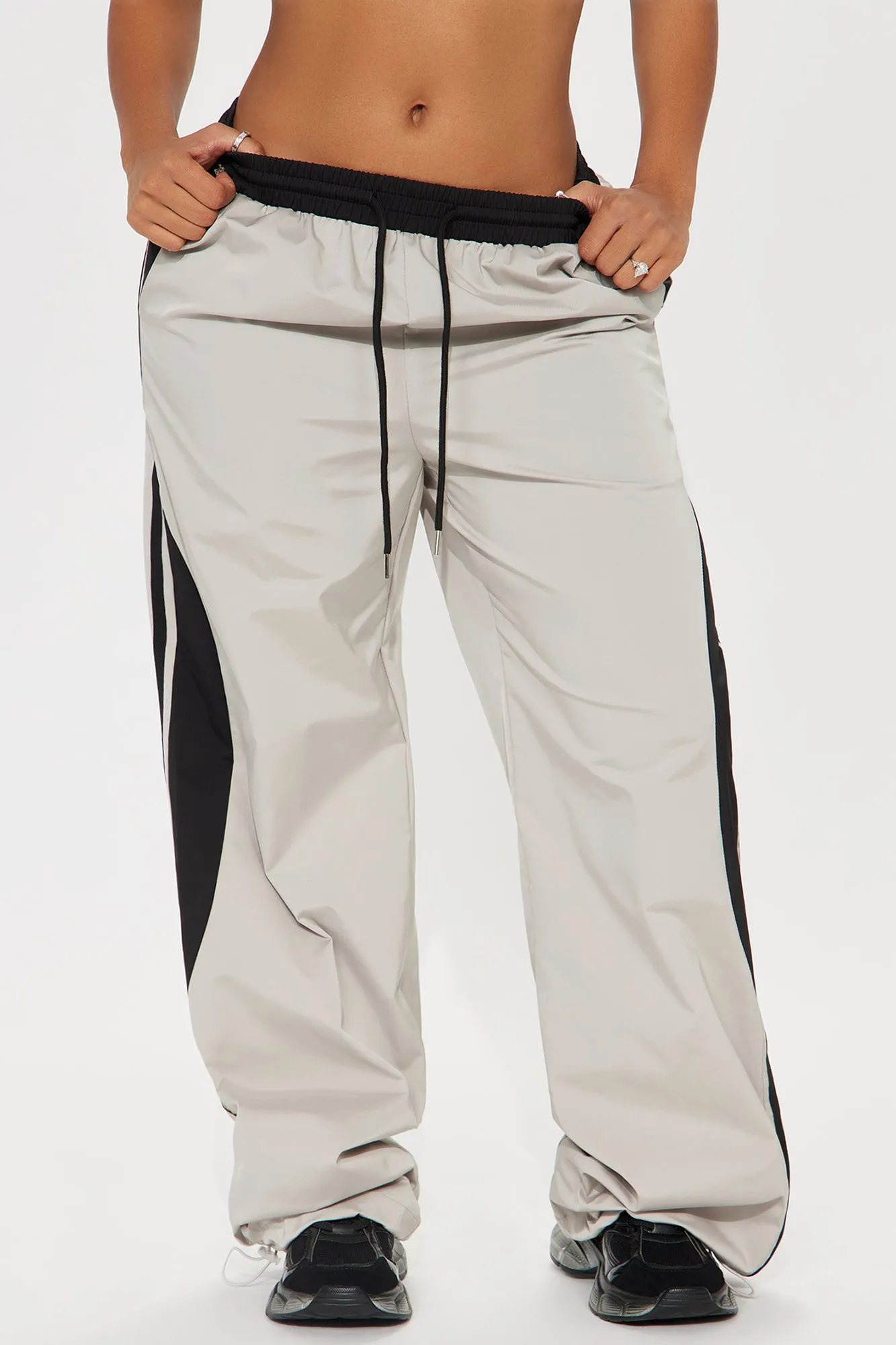 Are You Ready Windbreaker Track Pant - Grey/Black