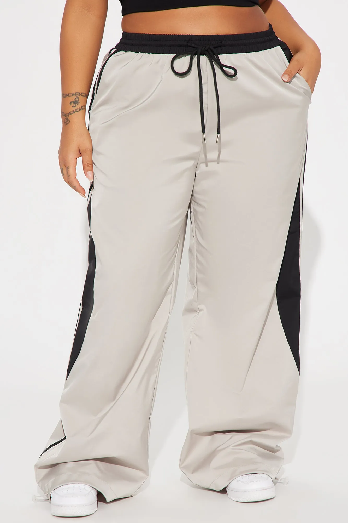 Are You Ready Windbreaker Track Pant - Grey/Black