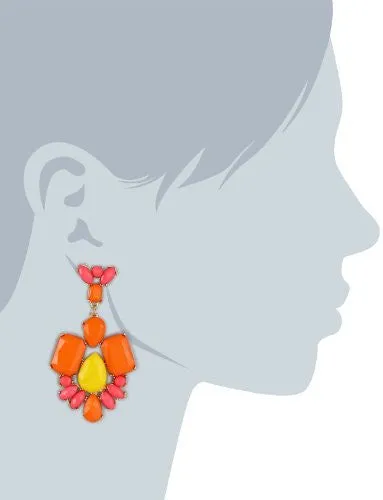 Aretes de Cristales Coloridos en Forma de Gota