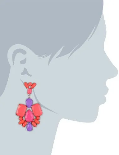 Aretes de Cristales Coloridos en Forma de Gota
