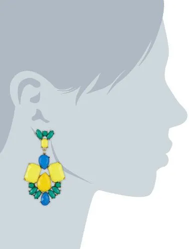 Aretes de Cristales Coloridos en Forma de Gota