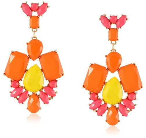 Aretes de Cristales Coloridos en Forma de Gota