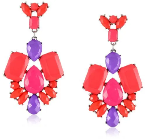Aretes de Cristales Coloridos en Forma de Gota