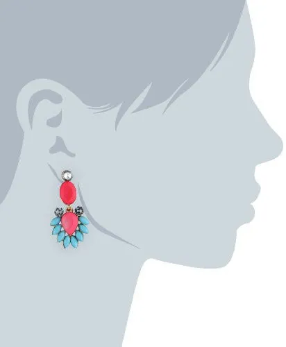 Aretes en Forma de Gota en Tono Dorado y Cristales