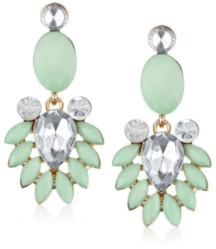 Aretes en Forma de Gota en Tono Dorado y Cristales