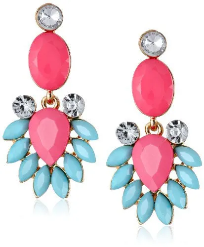 Aretes en Forma de Gota en Tono Dorado y Cristales