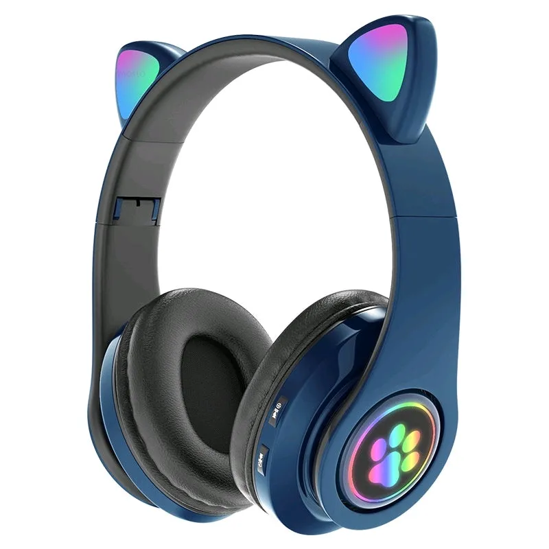 Audìfonos con orejas de gato con LEDS