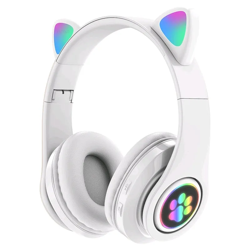 Audìfonos con orejas de gato con LEDS
