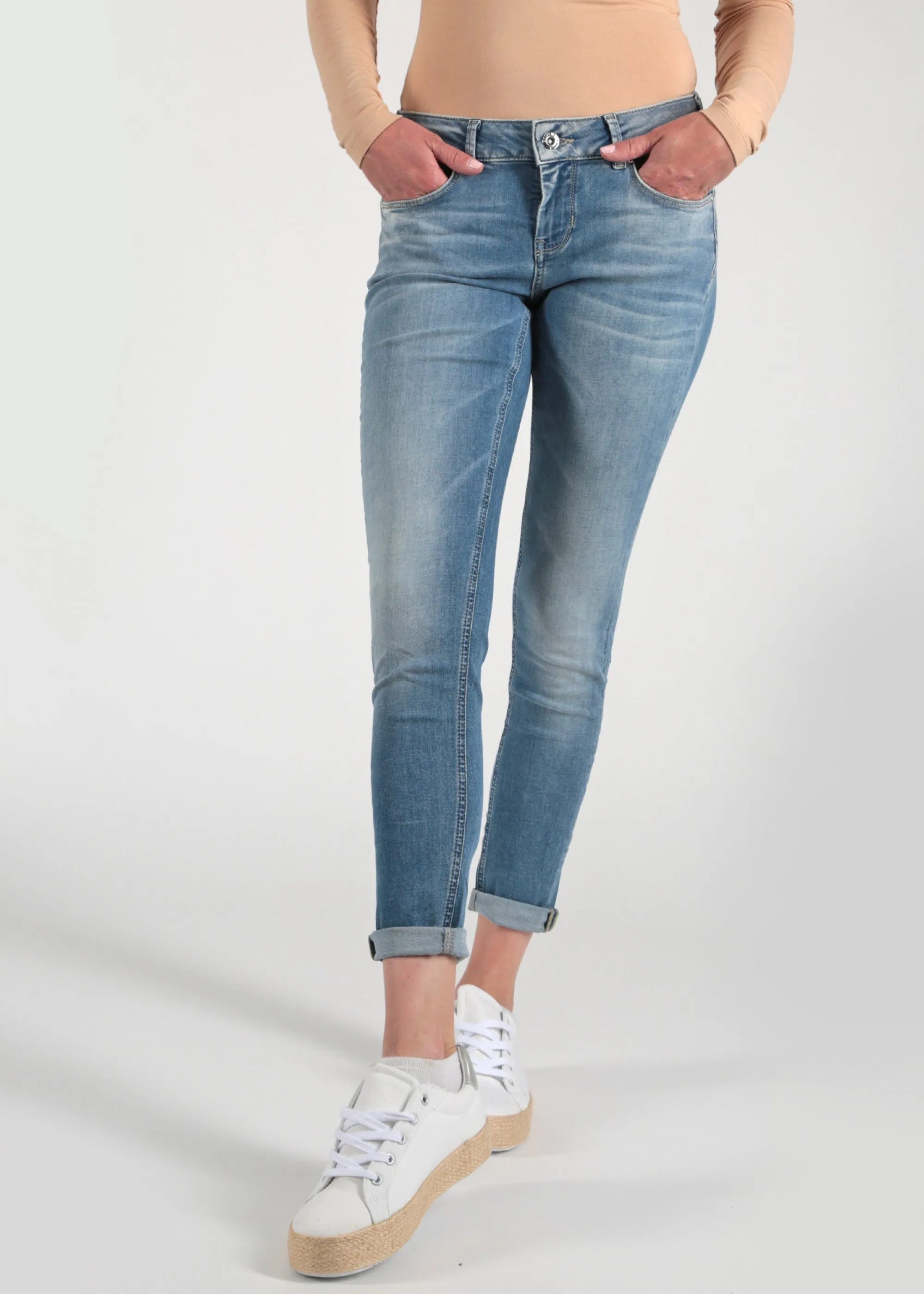Blauwe 5-pocket jeans | M.O.D. Sina skinny fit georgia blue L32