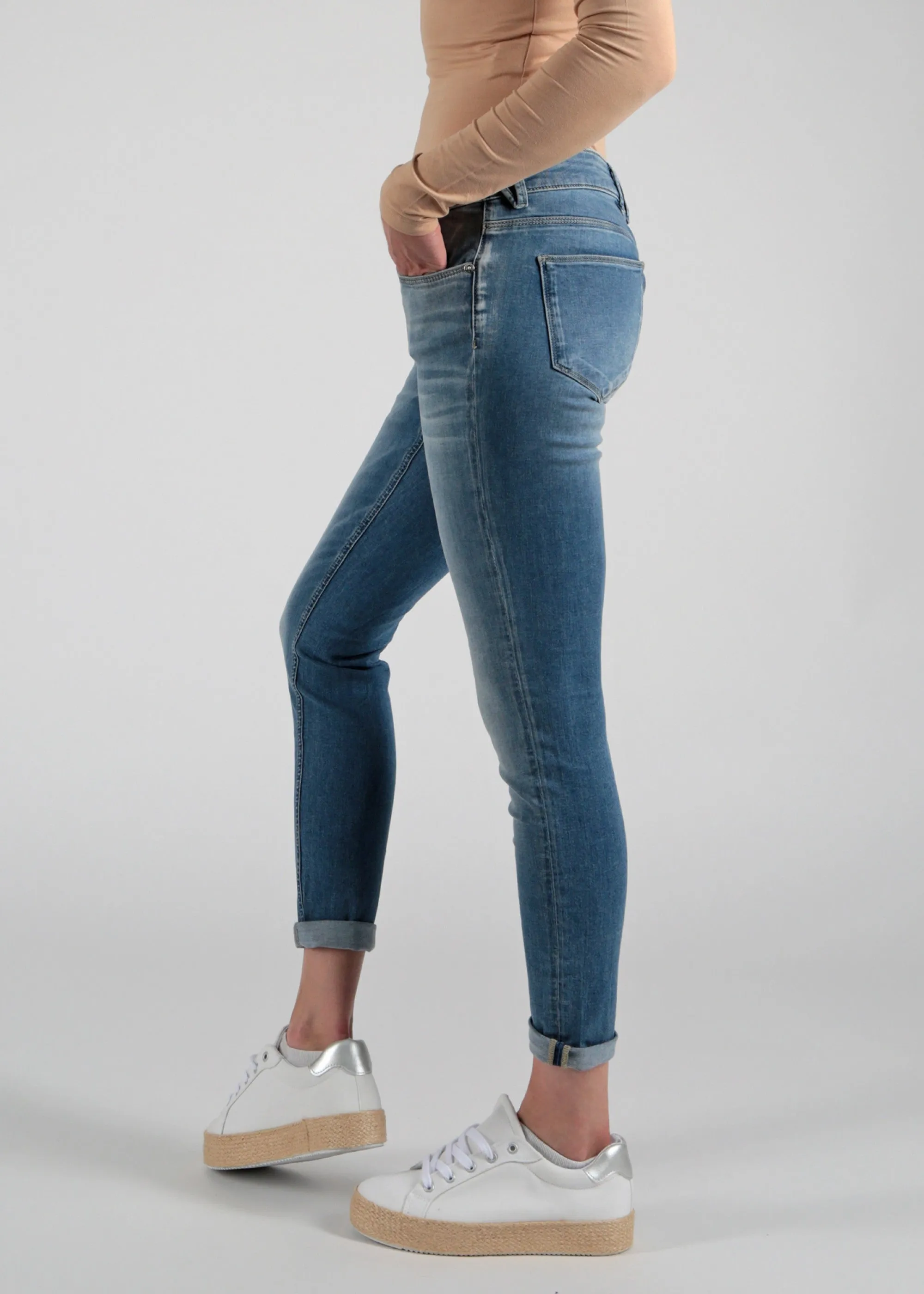 Blauwe 5-pocket jeans | M.O.D. Sina skinny fit georgia blue L32