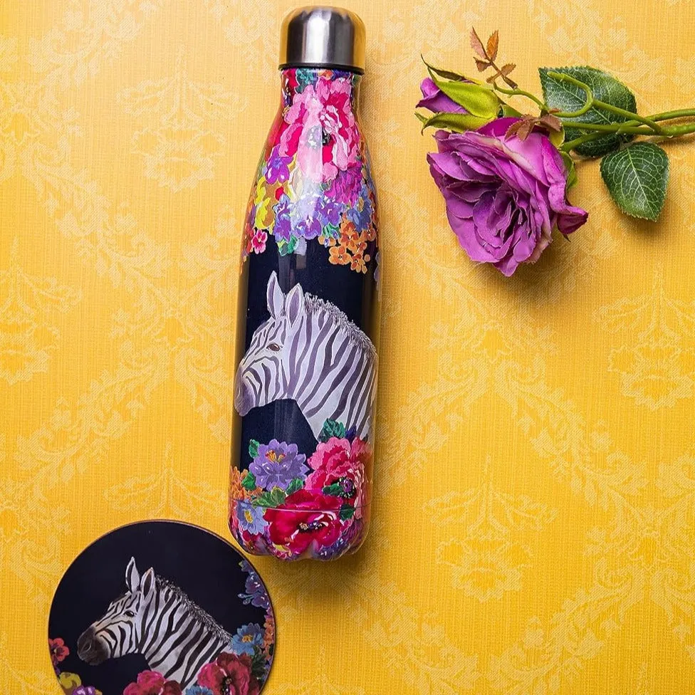 Botella térmica estampado salvaje con Cebra.