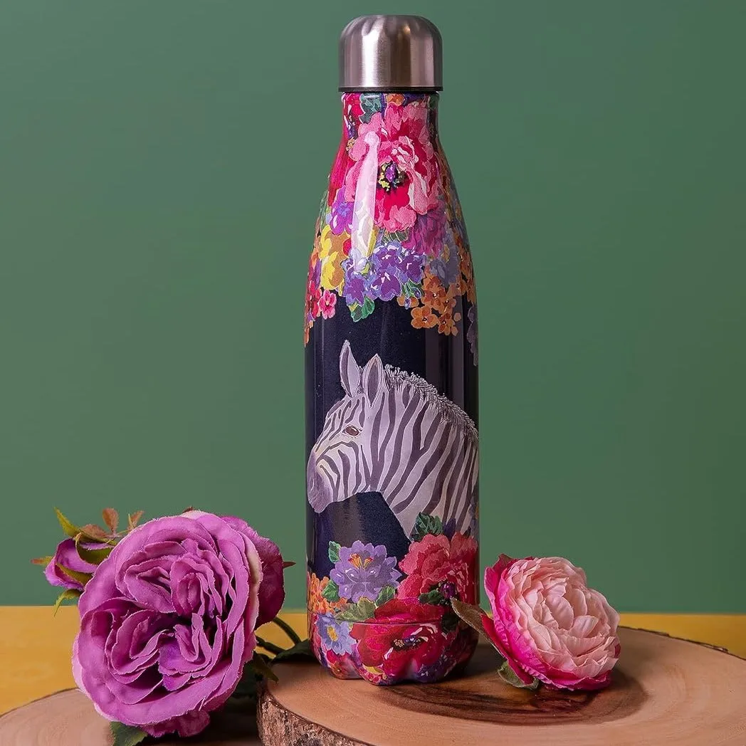Botella térmica estampado salvaje con Cebra.
