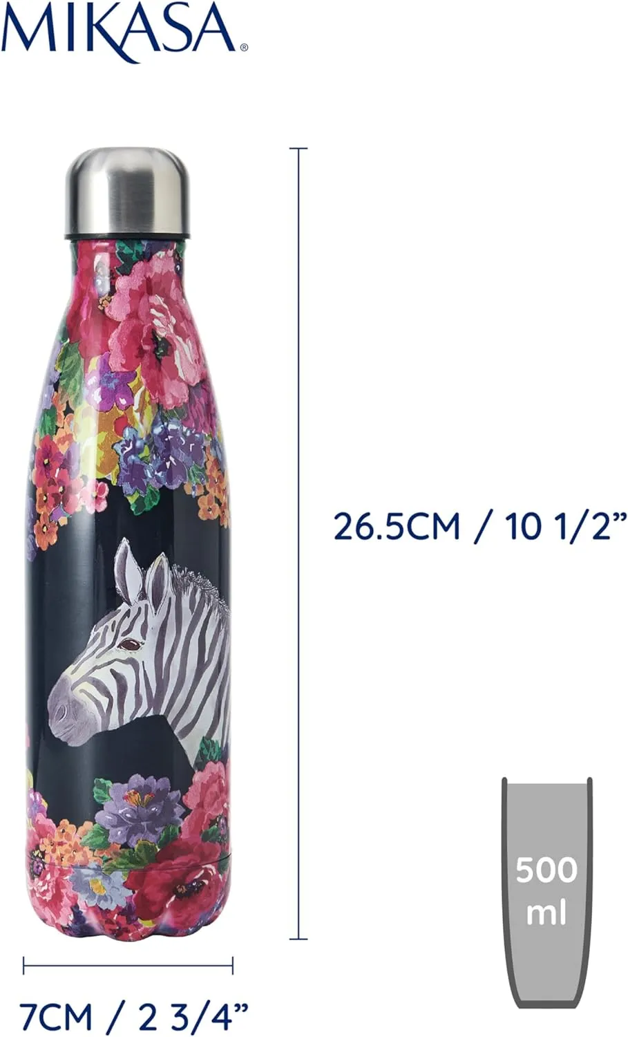 Botella térmica estampado salvaje con Cebra.