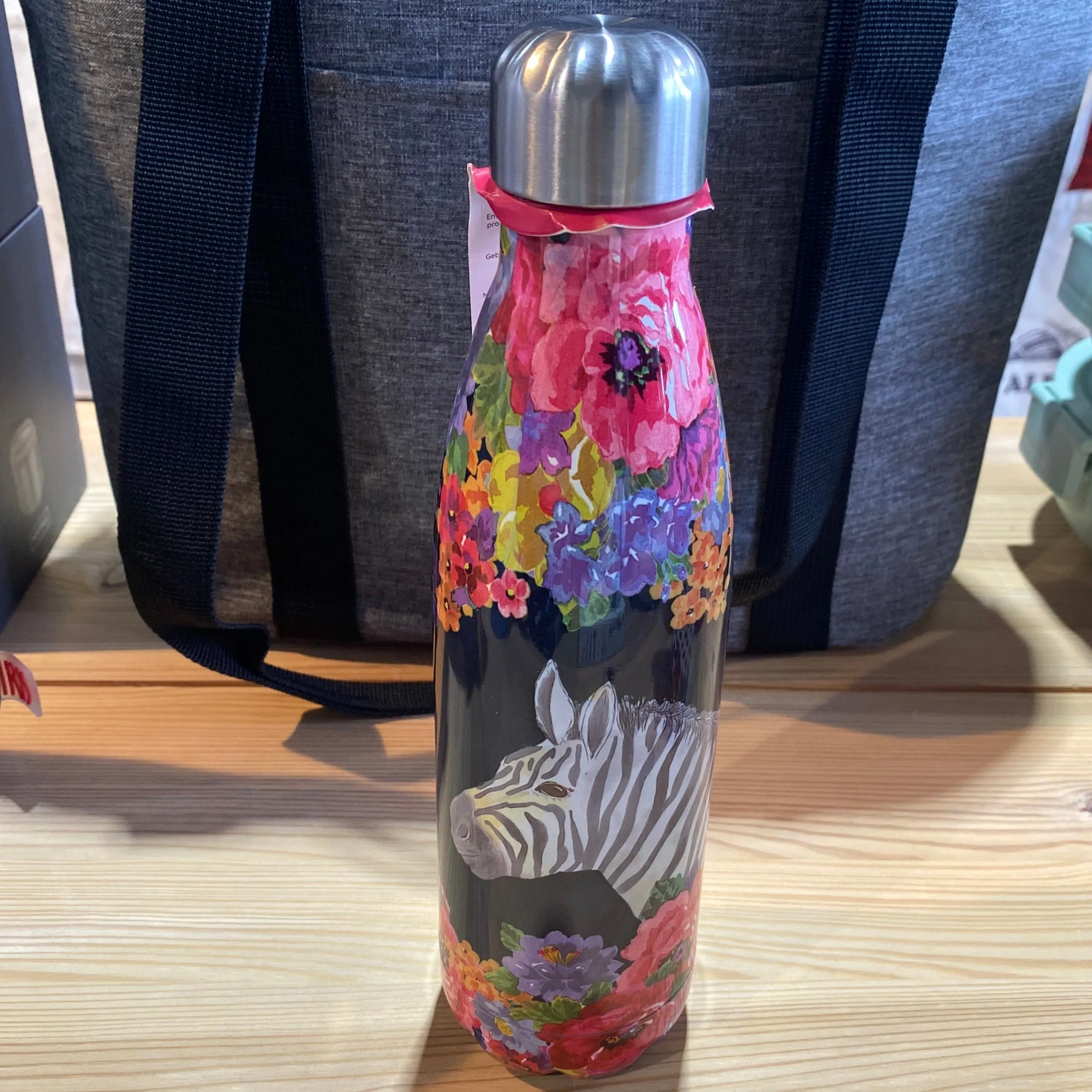 Botella térmica estampado salvaje con Cebra.