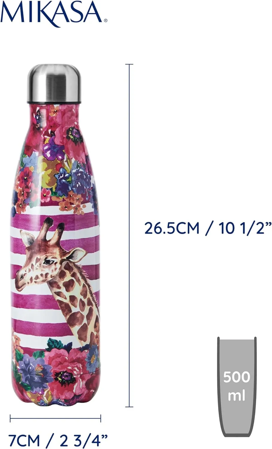 Botella térmica estampado salvaje con Jirafa.