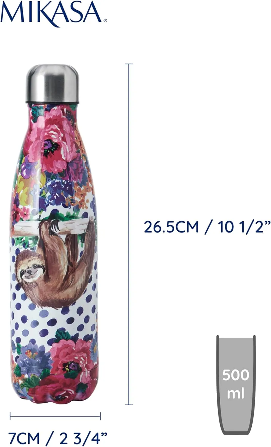 Botella térmica estampado salvaje con Oso perezoso.