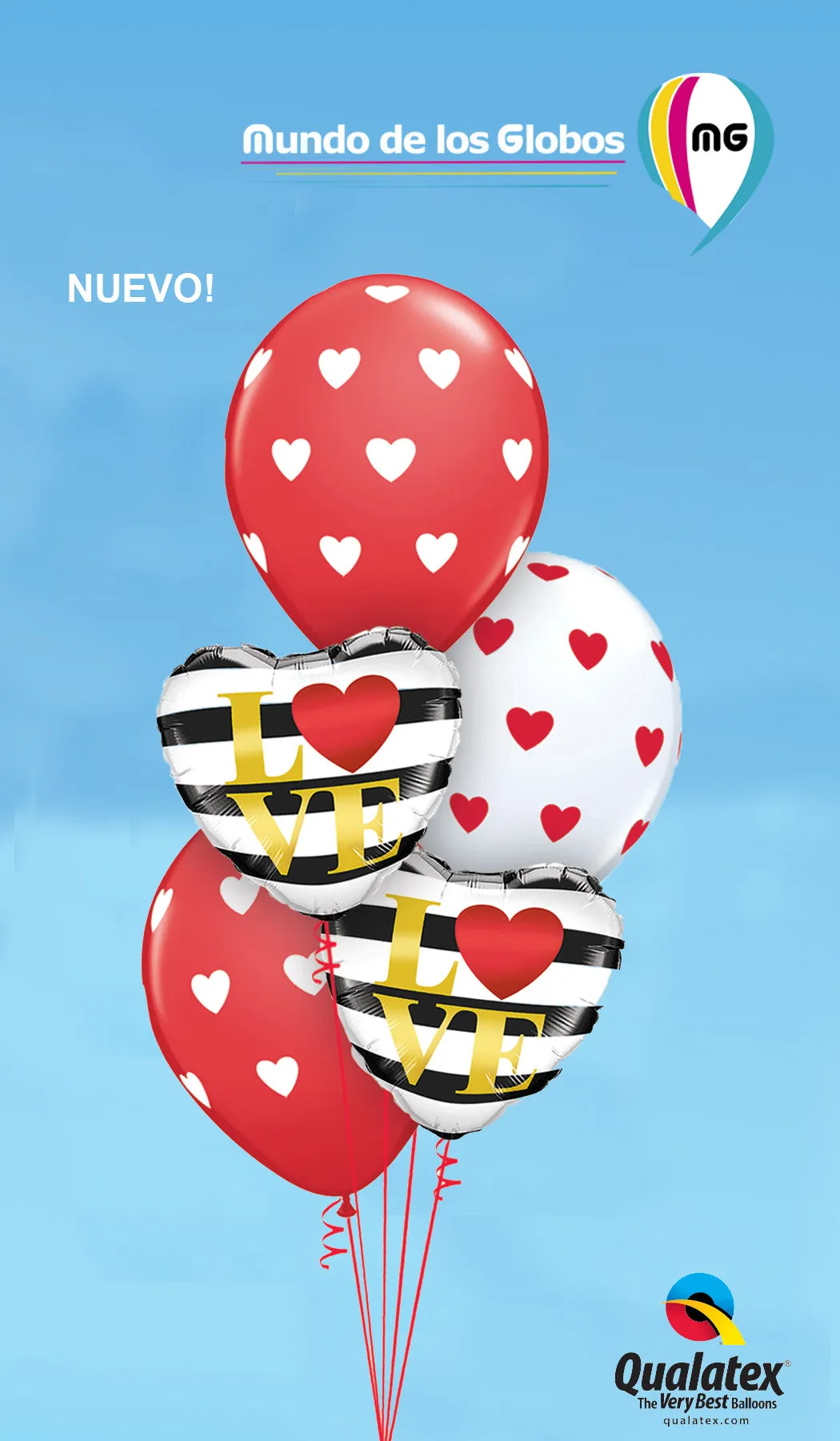 BOUQUET LOVE YOU CORAZONES Y RAYAS