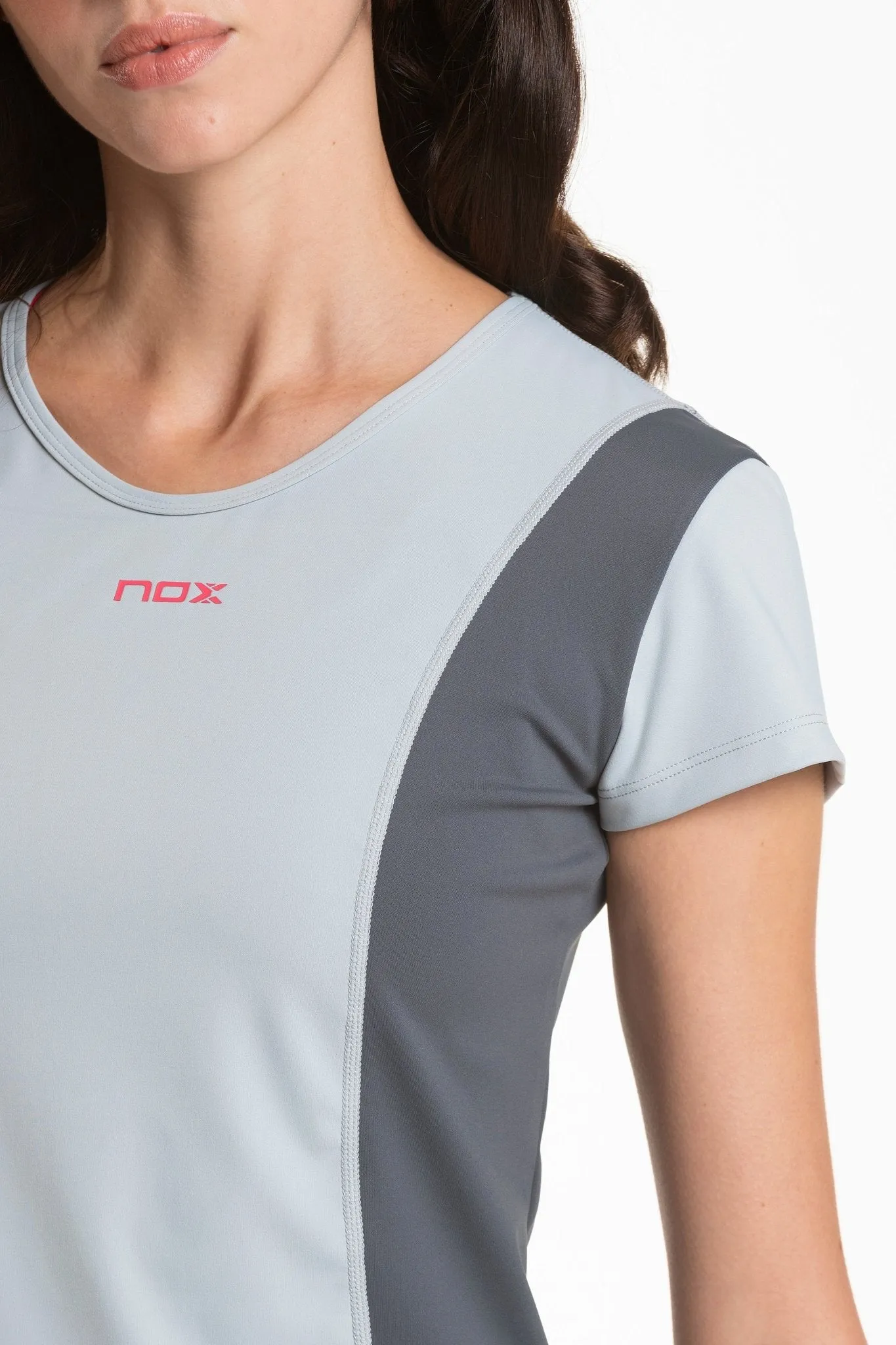 Camiseta Pádel Mujer PRO REGULAR gris claro
