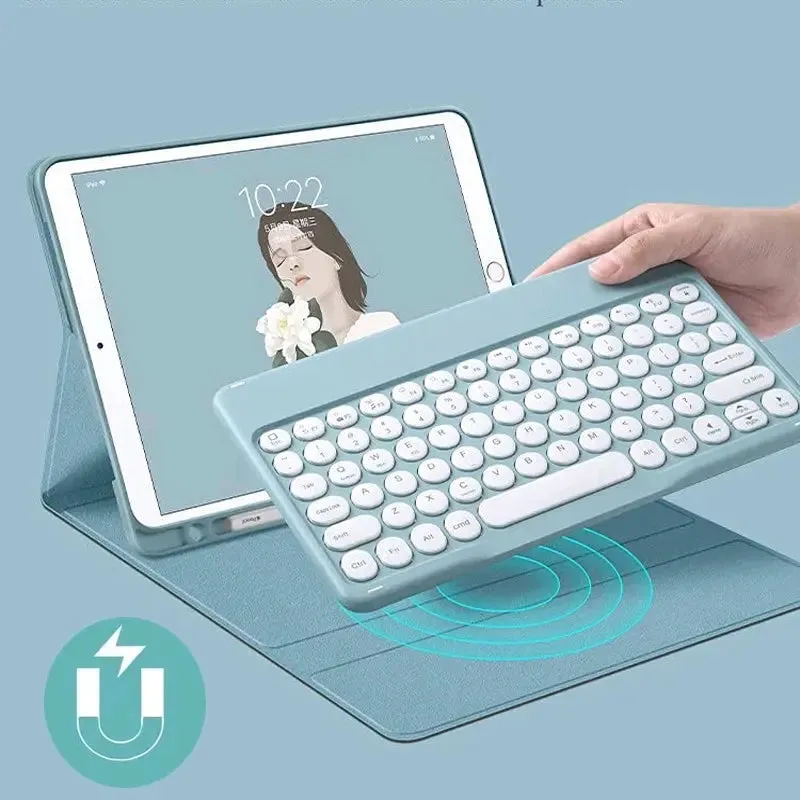 Carcasa protectora magnética con teclado para tablet Samsung S6, S7 y S8