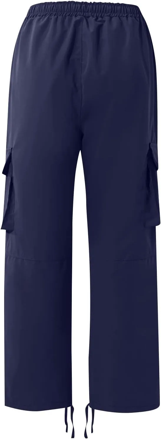Cargo Pants for Men Lightweight Comfy Outdoor Hiking Tactical Pants Baggy Elastic Waist Wide Leg Joggers with Pockets
