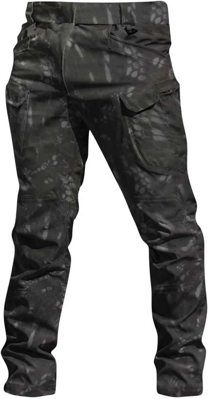 Cargo Pants for Men Relaxed Fit Waterproof Stretch Work Pants Multi Pockets Ripstop Flex Camo Hunting Tactical Pants