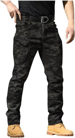 Cargo Pants for Men Relaxed Fit Waterproof Stretch Work Pants Multi Pockets Ripstop Flex Camo Hunting Tactical Pants