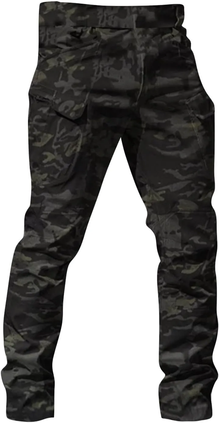 Cargo Pants for Men Relaxed Fit Waterproof Stretch Work Pants Multi Pockets Ripstop Flex Camo Hunting Tactical Pants