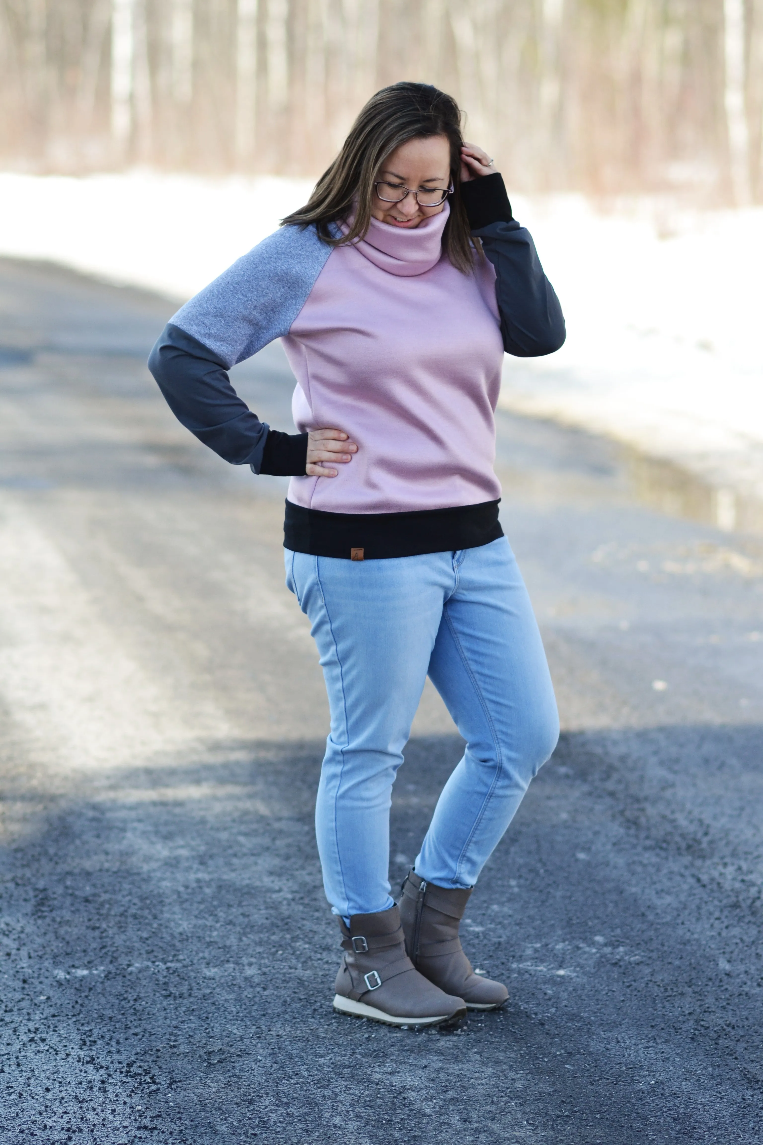 Chandail raglan Elle - Rose