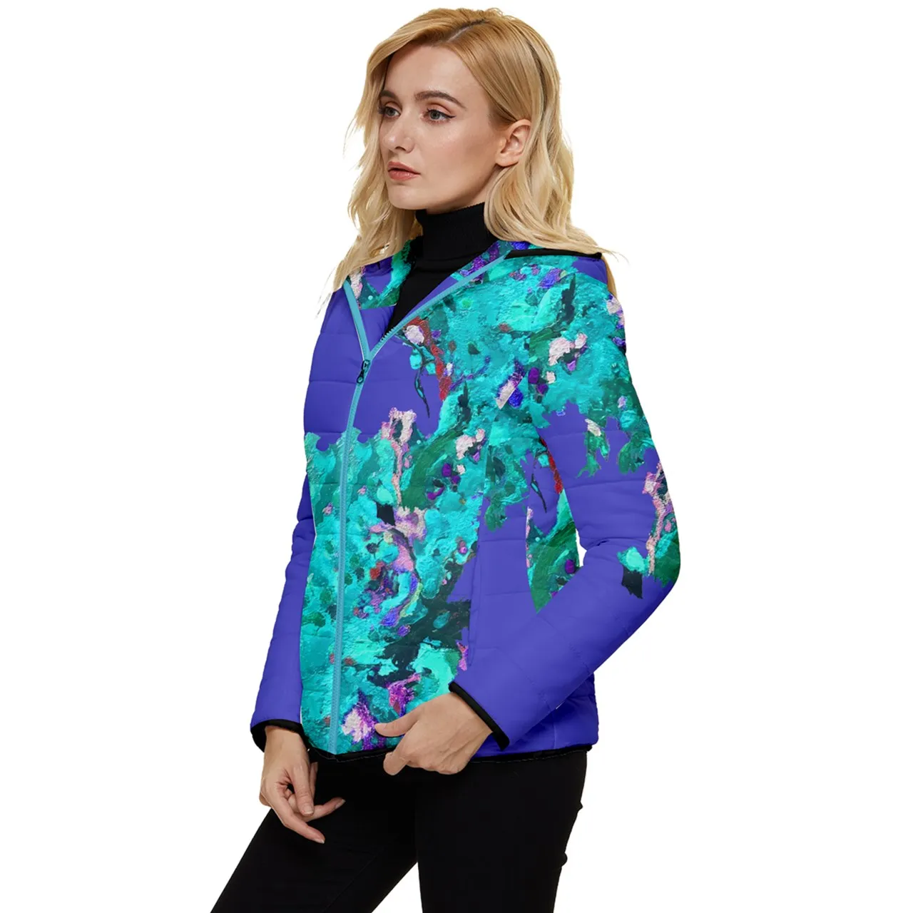 Chaqueta de abrigo FLOR AZUL.