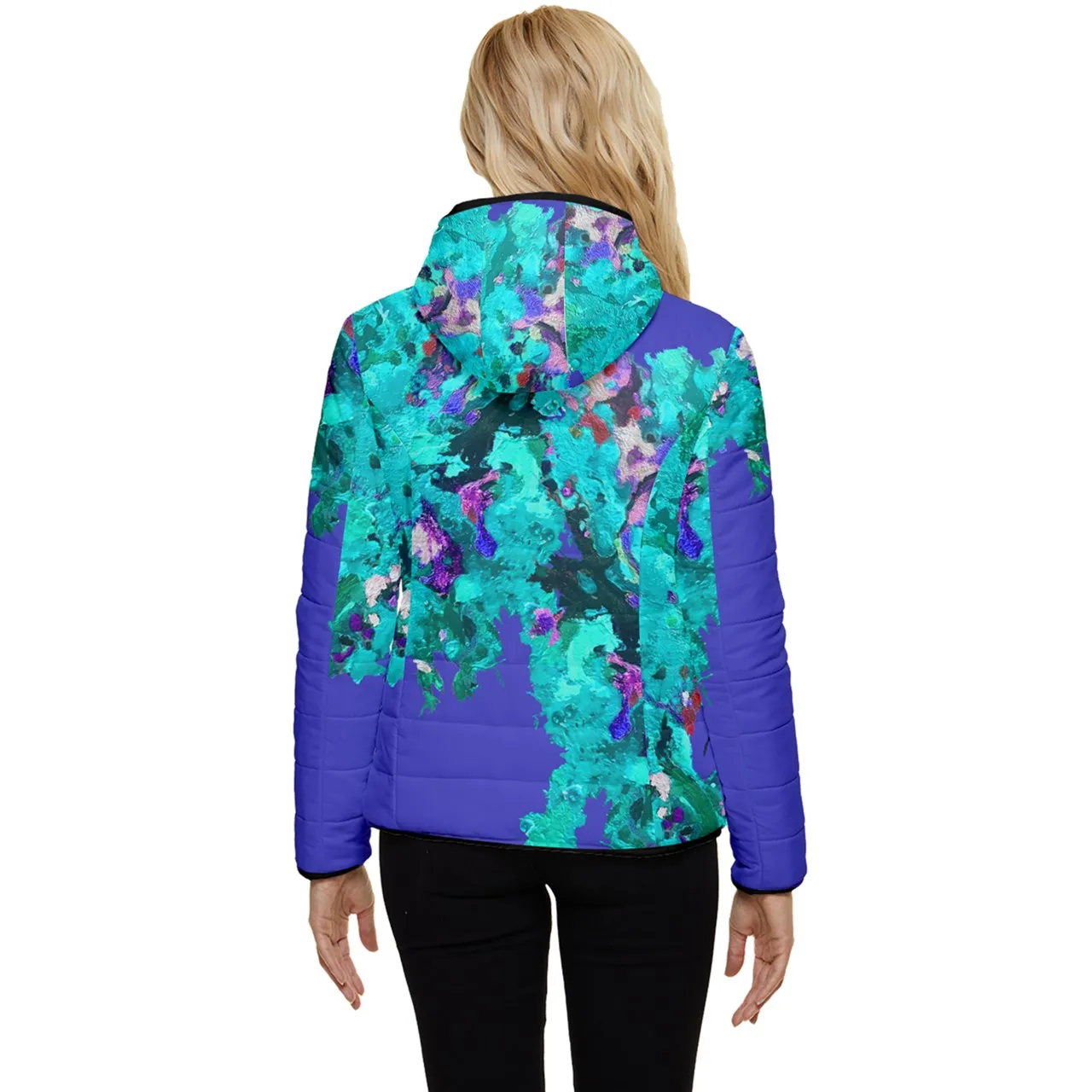 Chaqueta de abrigo FLOR AZUL.