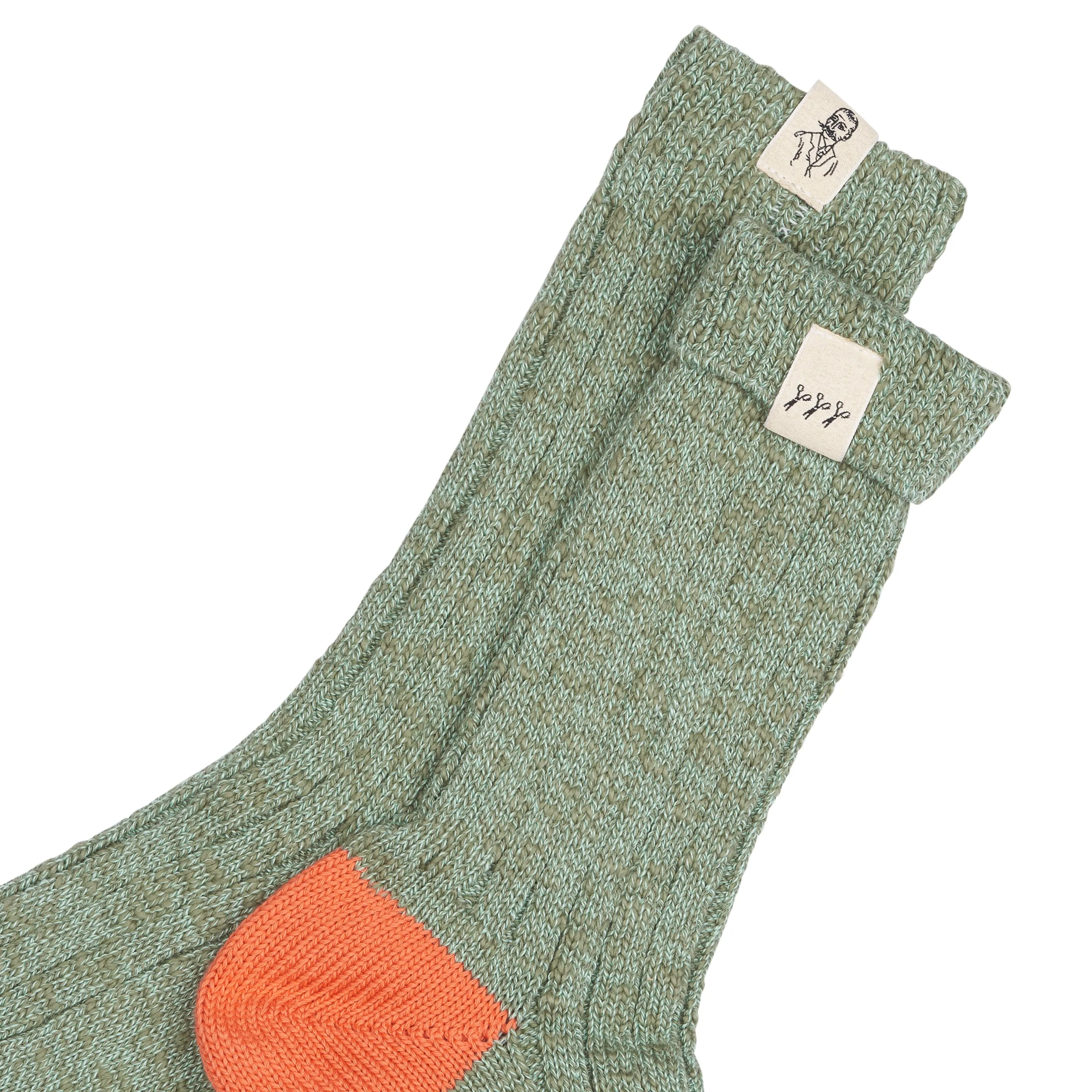 Chaussettes épaisses unisexes Vertes