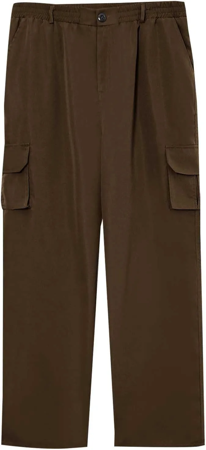 Chinos Pants Men Slim Fit Cargo Pants Stretch Relaxed Fit Jogger Sweatpants Straight Fit Hiking Work Pants w/Pockets