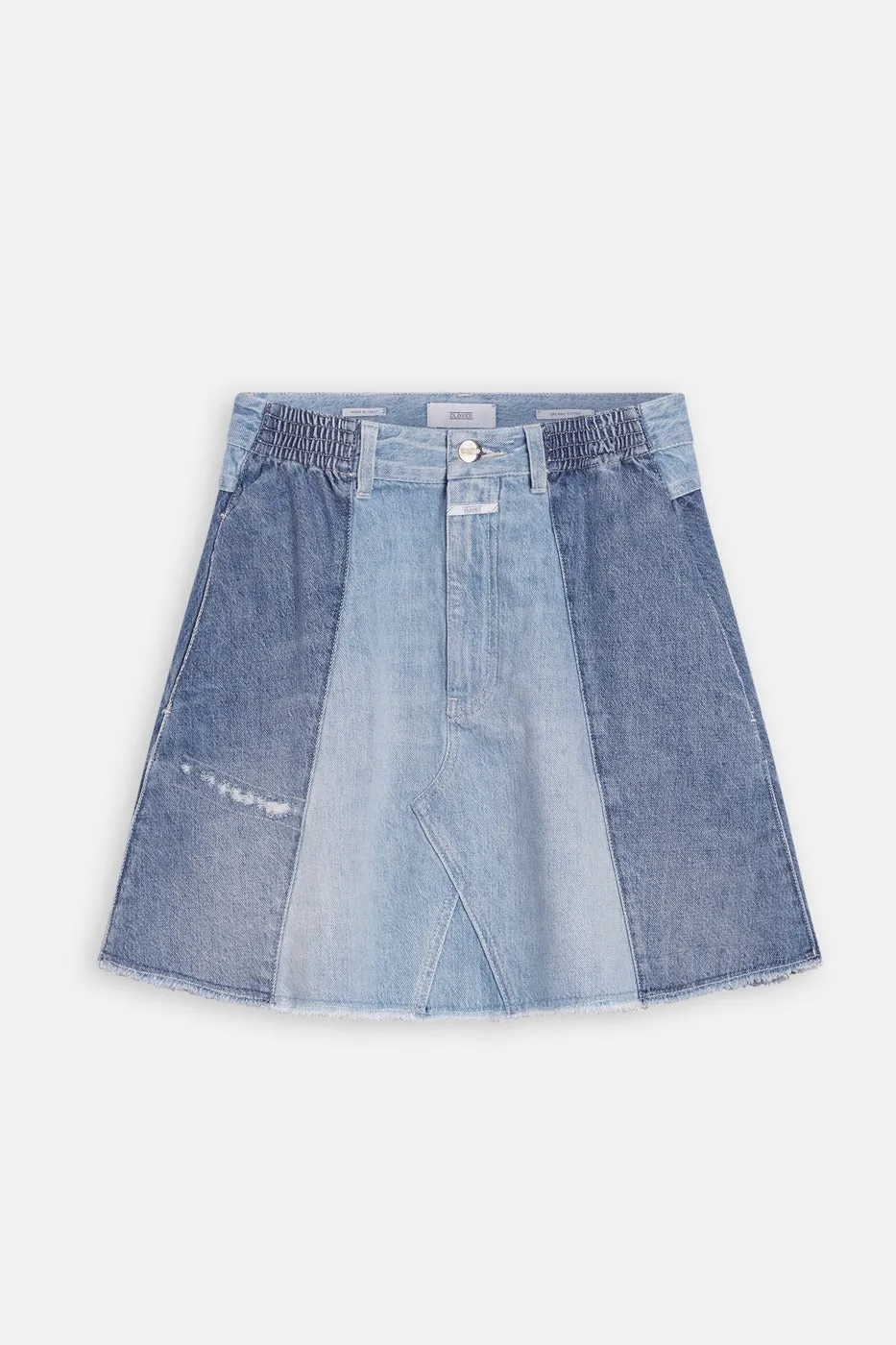 Closed - Jupe Patineuse En Jean En Coton Biologique Taille Haute - Bleu - Femme