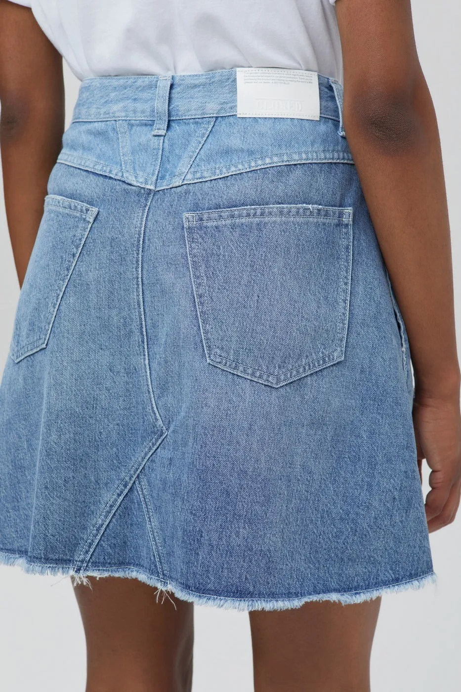 Closed - Jupe Patineuse En Jean En Coton Biologique Taille Haute - Bleu - Femme