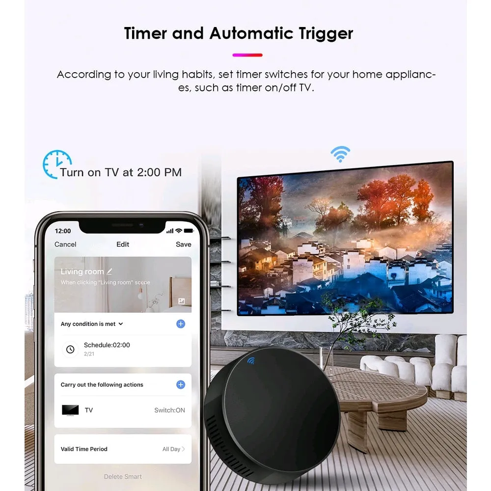 Control remoto IR Universal por voz compatible asistentes Alexa, Google Home,