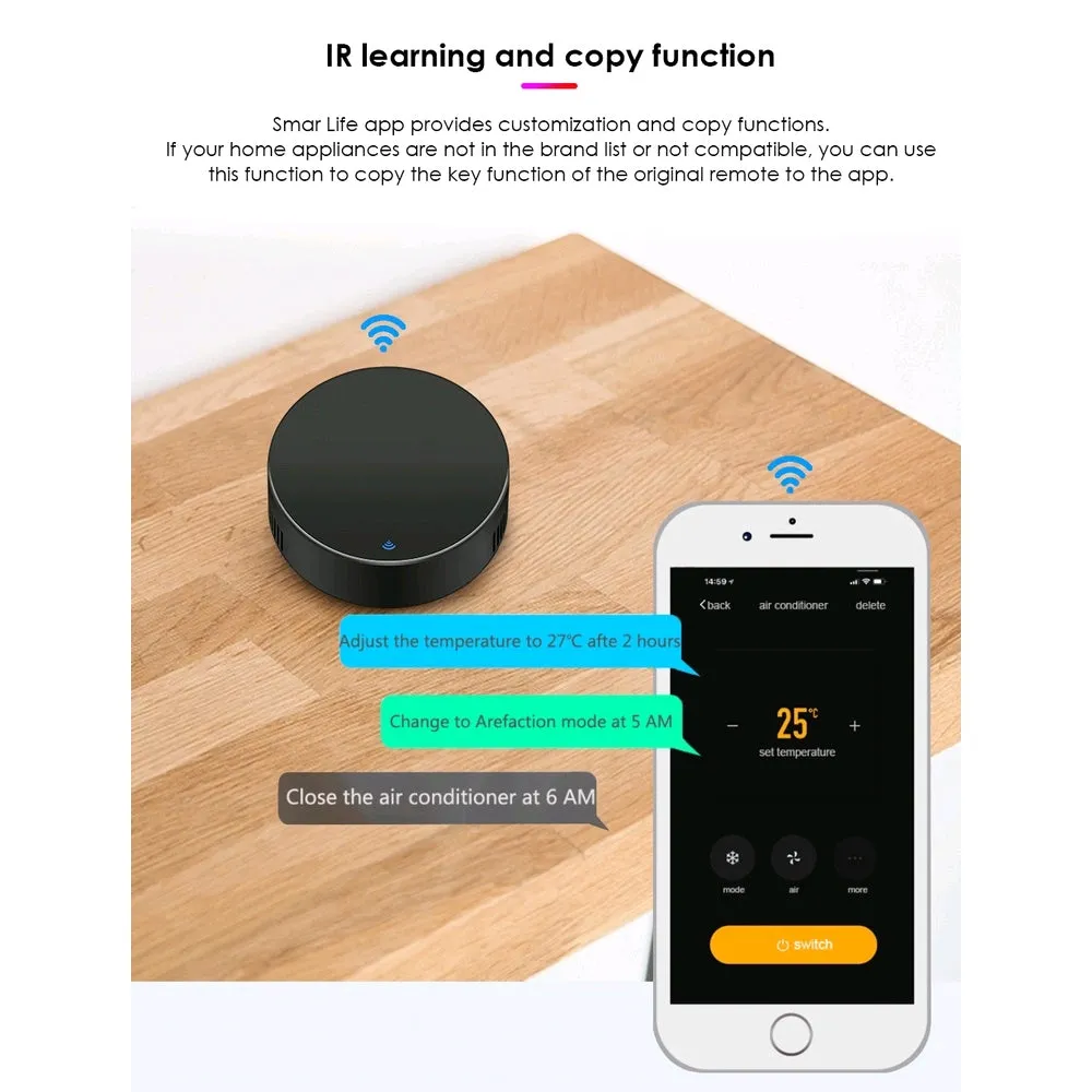 Control remoto IR Universal por voz compatible asistentes Alexa, Google Home,