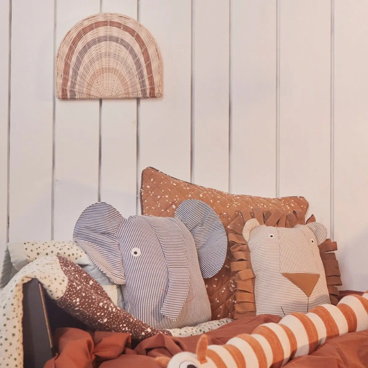 Coussin Erik Éléphant Denim
