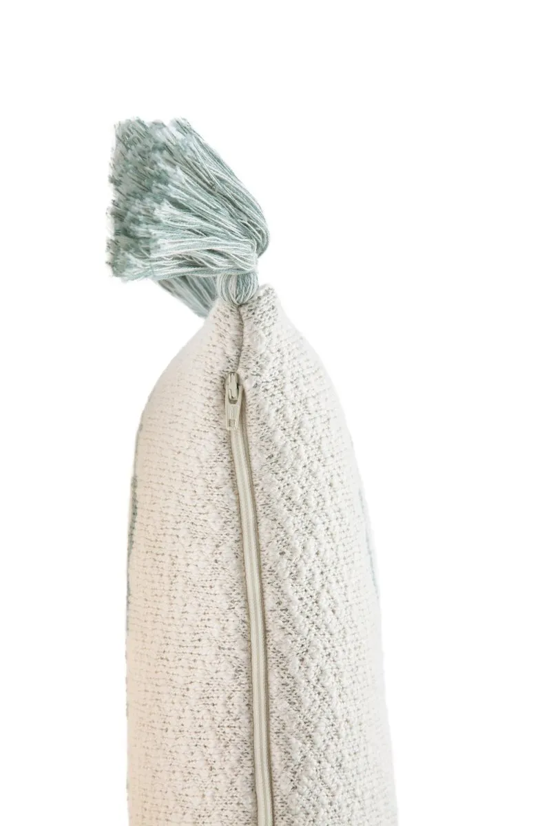 Coussin Tricoté Little Oasis Nat - Indus Blue