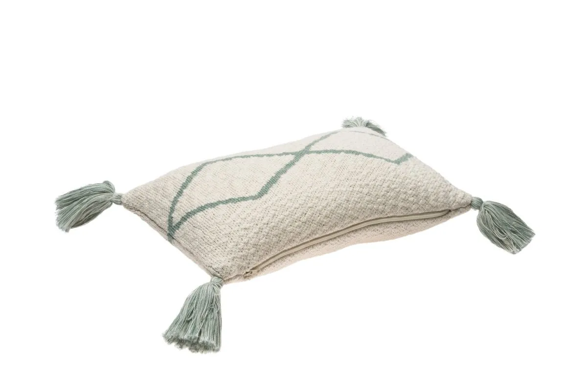 Coussin Tricoté Little Oasis Nat - Indus Blue