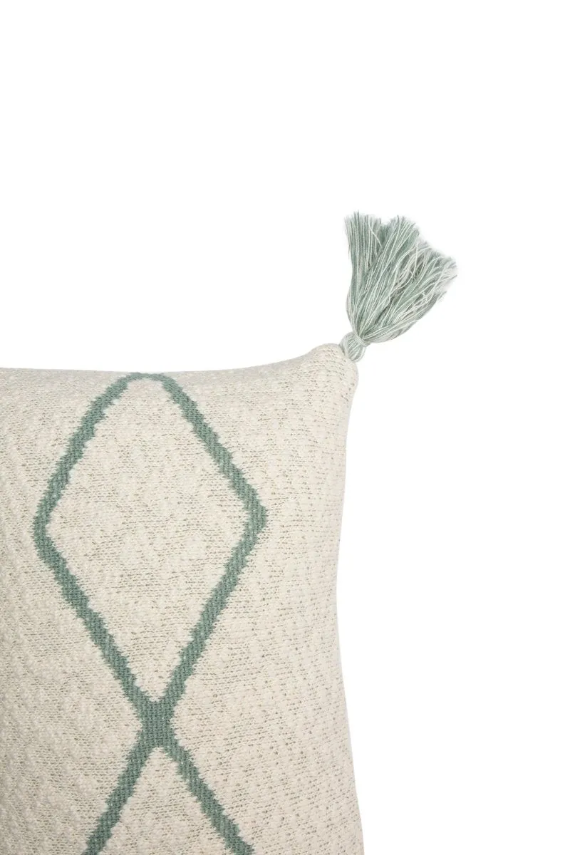 Coussin Tricoté Little Oasis Nat - Indus Blue